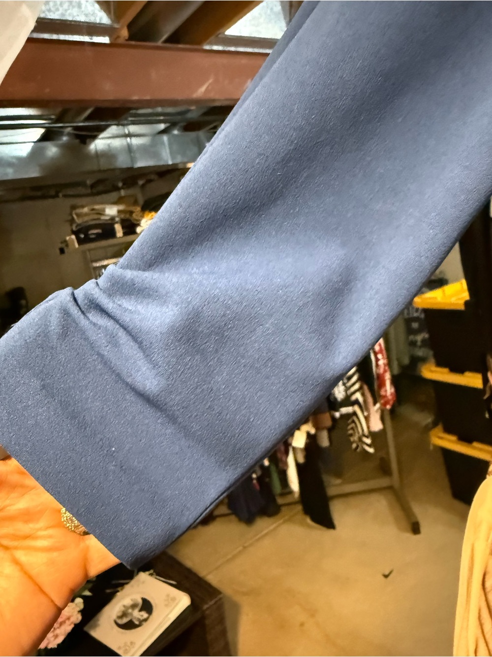 Calvin Klein Slate Blue Midi Dress with Slim Belt - Picture 3 of 10